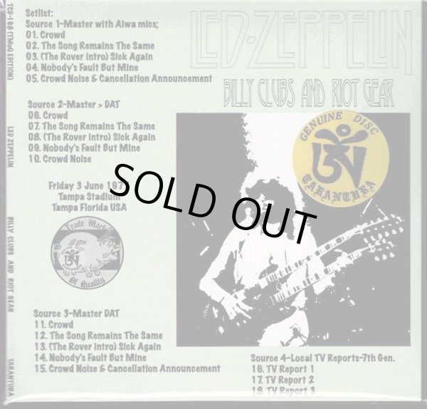 Photo1: TMOQ edition！Led Zeppelin "BILLY  CLUBS   AND   RIOT  GEAR" 1 CD, Tarantura (1)