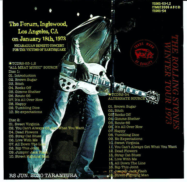 Download The Rolling Stones "All Meat Music" Winter Tour 1973, 3 CD box, Tarantura - CD Museum Pb